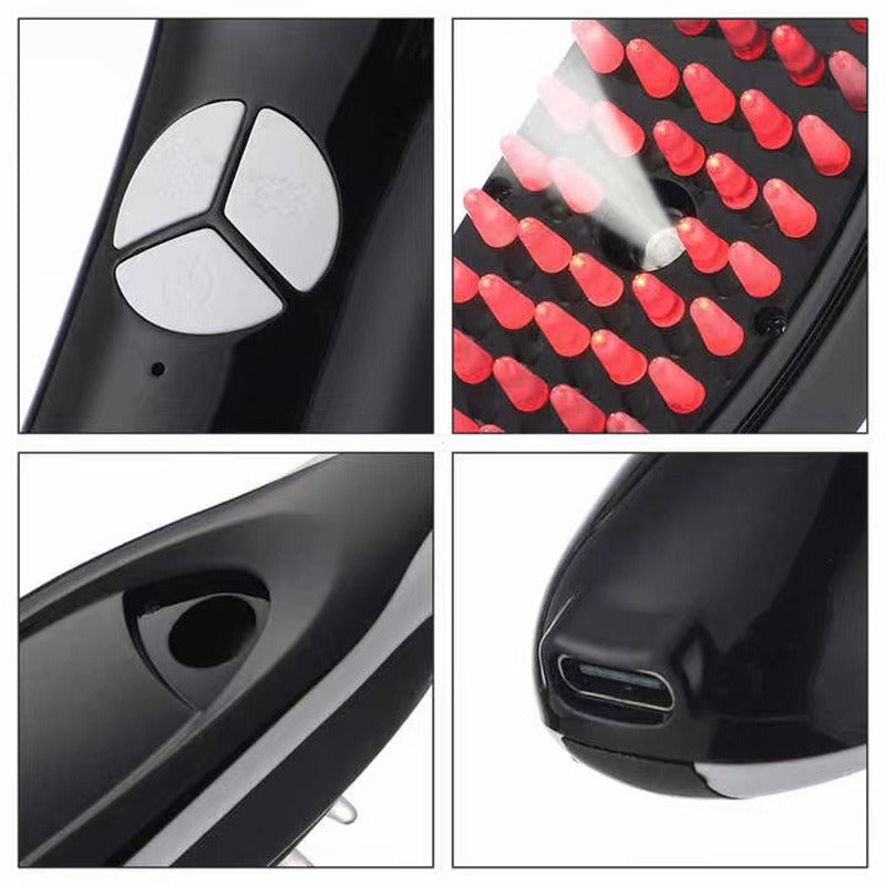 Solid Color Meridian Hair Growth Comb Massager Electric Massage Scalp Hair Comb